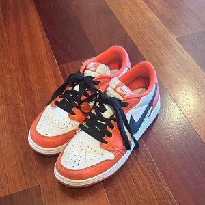 Nike Orange and White Sneakers Dunks